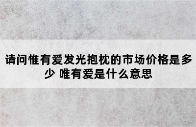 请问惟有爱发光抱枕的市场价格是多少 唯有爱是什么意思